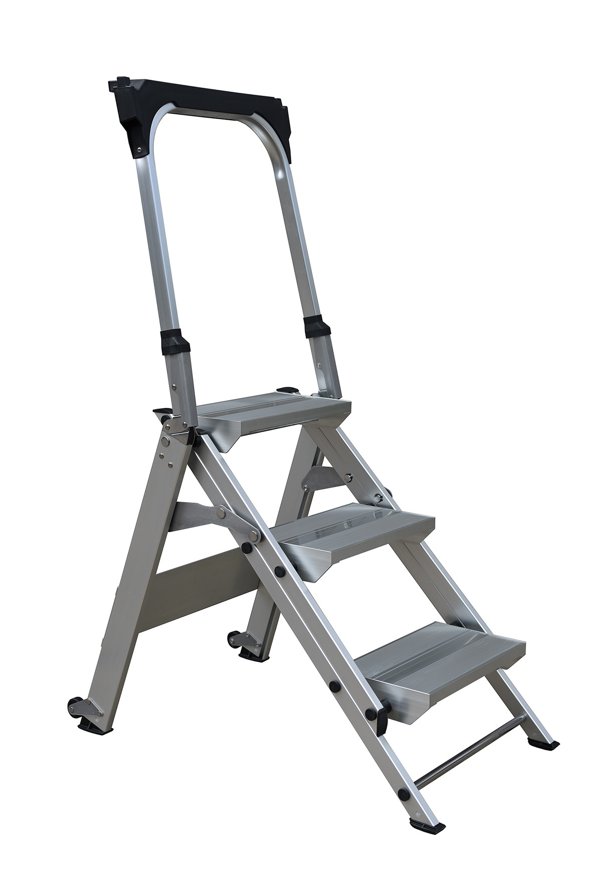 3 Steps Safety Aluminum Step Stool Ladder with Handle and Tool Tray