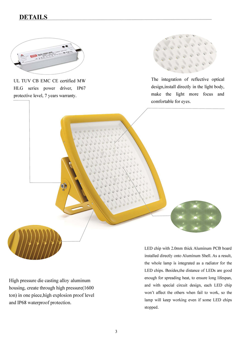IP68 Led Explosion Proof Light Work 60w 5700K Circuitry Design
