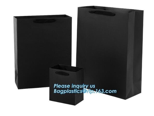 Custom Printed Accept Wholesale Stock White Brown Kraft Paper Shopping Bag With Handle No Minimum, carrier handle bags