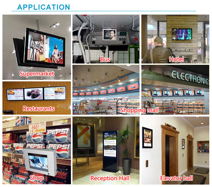 Wall Mounted Advertising Screen 49inch LCD Display Full HD 1080p With 16 9 Aspect Ratio