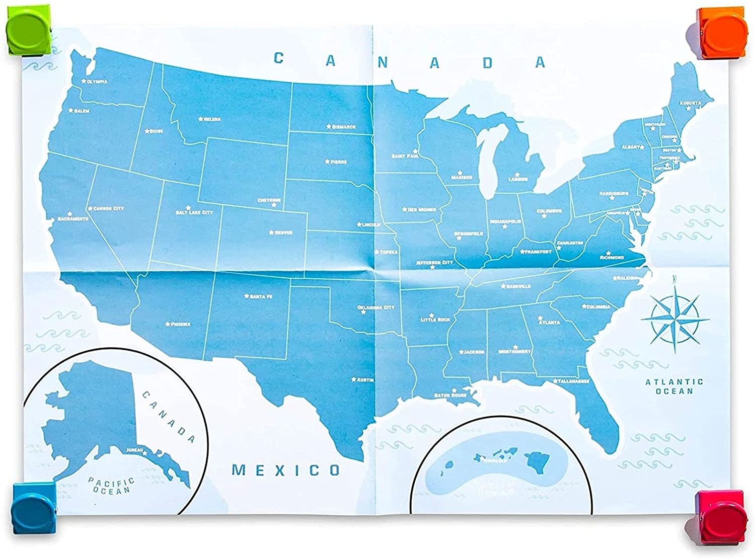 United States America Puzzle Map With 44 Magnetic Pieces 19 X 13 Inches