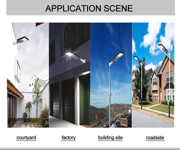 High Lumen 6000k Solar LED Street Light With Inbuilt Batteries IP65 Aluminum Dusk To Dawn