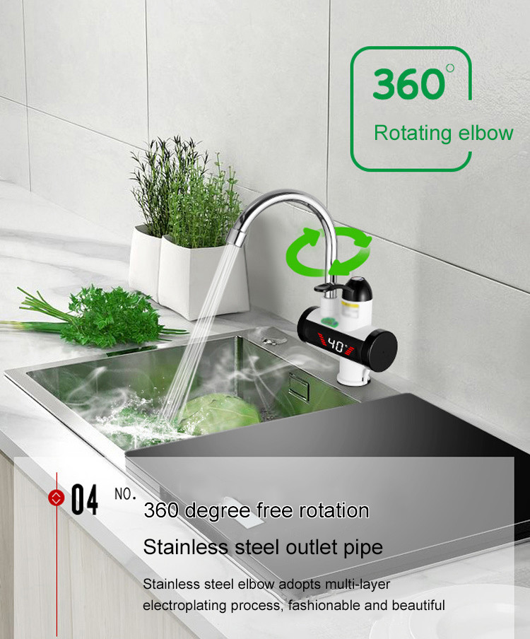 Bathroom Sink Hot And Cold Water Faucet 2-3L/Min With Rotatable Outlet Pipe