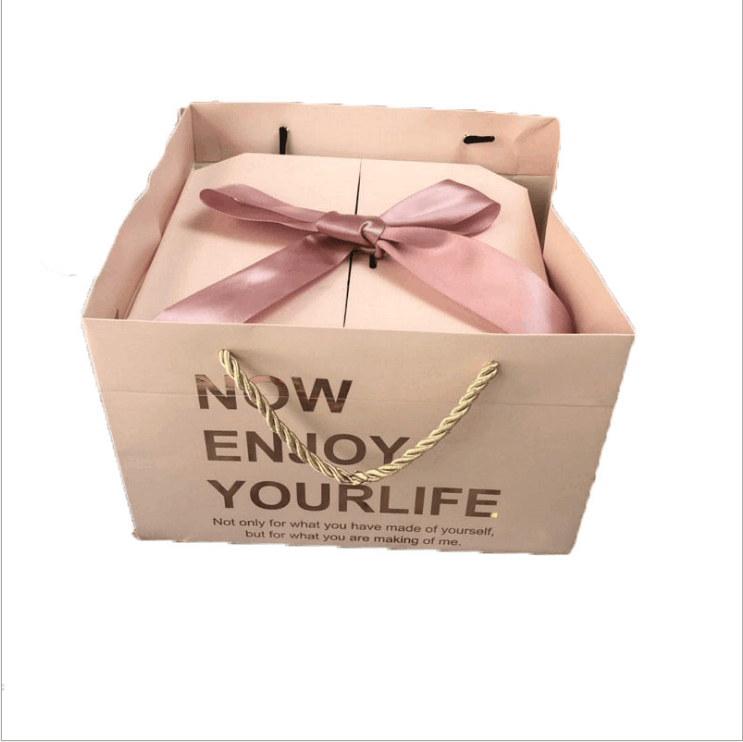 Customized Printing Logo Cosmetic box Recyclable lovely Cardboard gif tbox with Portable gift bag