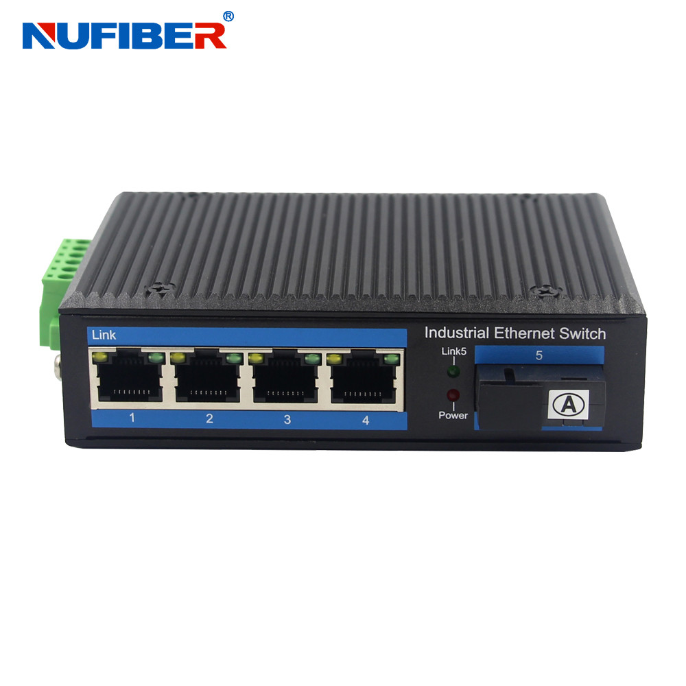 NuFiber NF514G-SC20A/B Unmanaged Industrial Switch with 4 Port 10/100/1000M RJ45 1 Port 1000Mbps SC Fiber