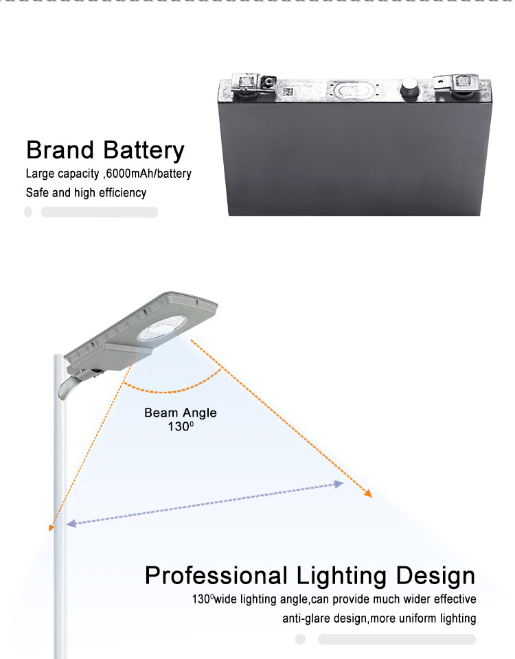 6000k 100w 200w 300w 500w All In One Solar Street Light High Lumen IP66 Waterproof