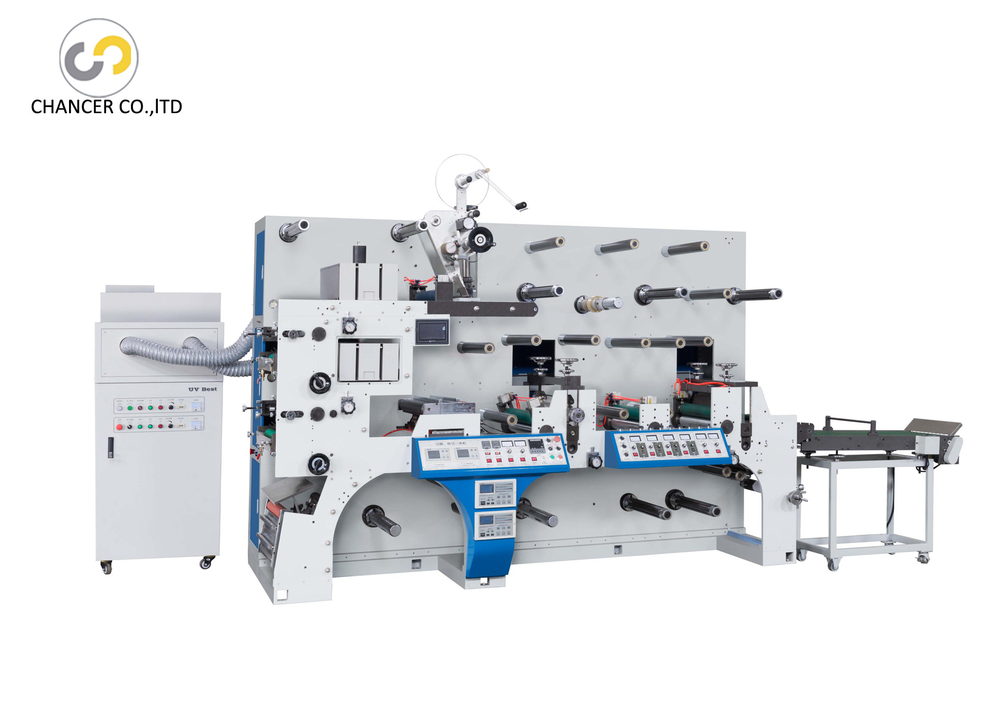 Automatic two station rotary label die cutting flexo printing machine