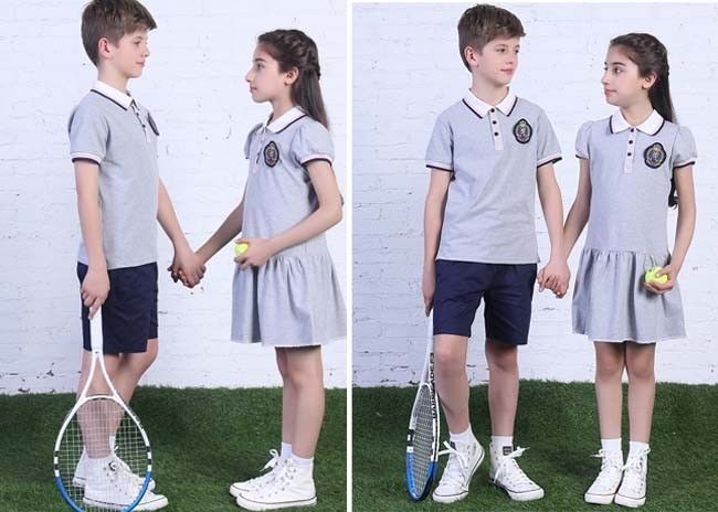 Plain Fabric Middle School Uniforms Moisture Wicking Breathable For Teenagers