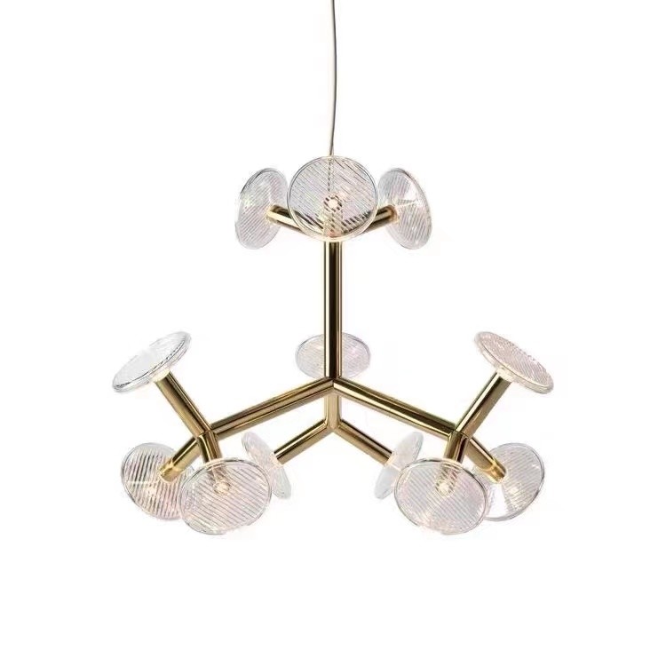 Glass Chandelier Ceiling Luxury Interior Led Design Modern Hanging Lamps Pendant Light