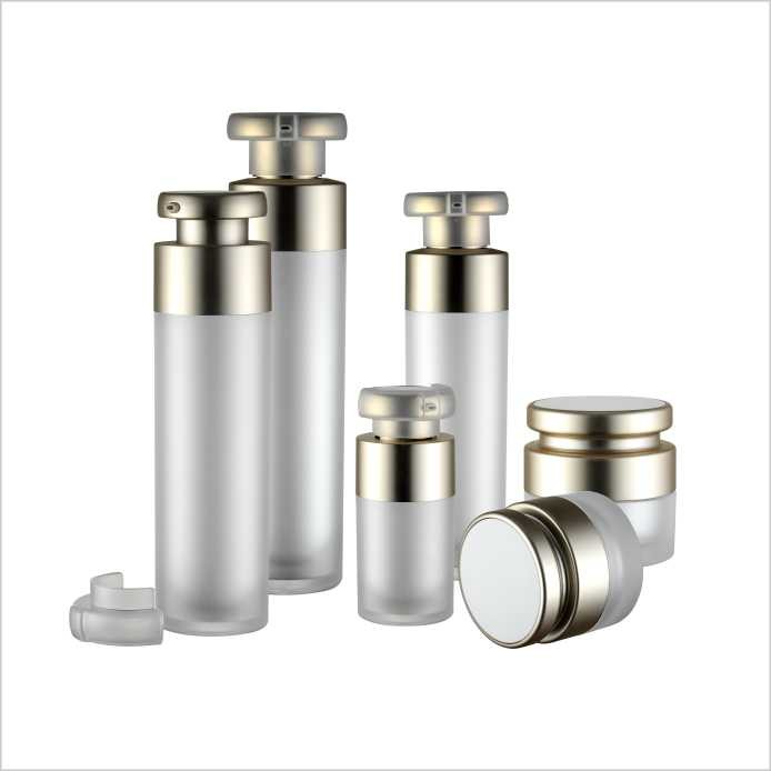 30ml 40 1.7 Oz Round Pump Bottle Big Collar SAN Airless Cosmetic Packaging