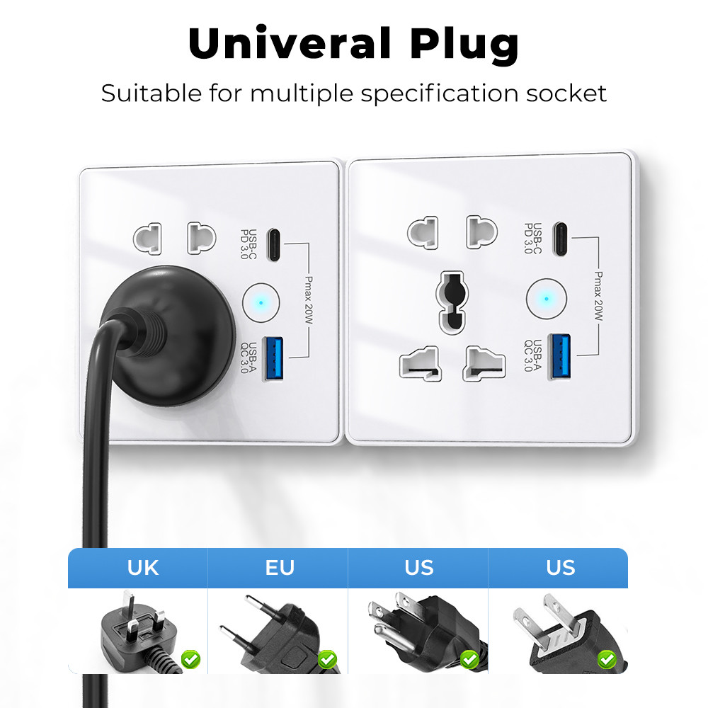 Wifi Wall Universal Socket Type C + USB Fast Charging For US EU UK Plug APP Remote Control Tuya Smart Home Automation