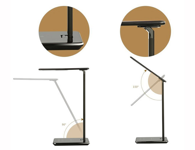 Cmagic Qi Wireless Charging LED Desk Lamp , 4 Level Led Adjustable Desk Lamp Black Color