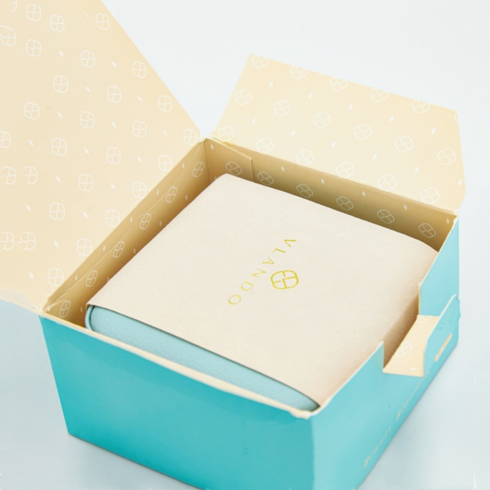 Gold Stamping Logo Custom Packaging Boxes Blue Exquisite Face Cream Cosmetic Box Packaging