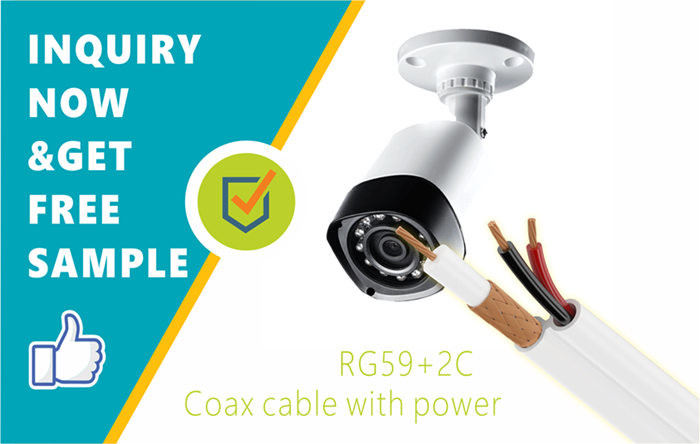 RG59B/U+2x0.75mm² Siamese Coax Cable Transfer Power and Video Signal for CCTV Surveillance