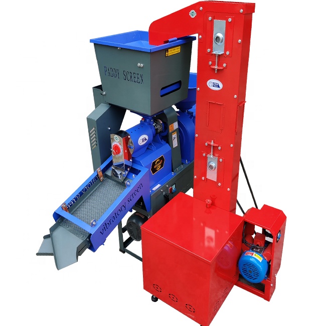 DONGYA AGRO Auto Loading Lifter with Vibration Screen Rice Mill 4 in 1