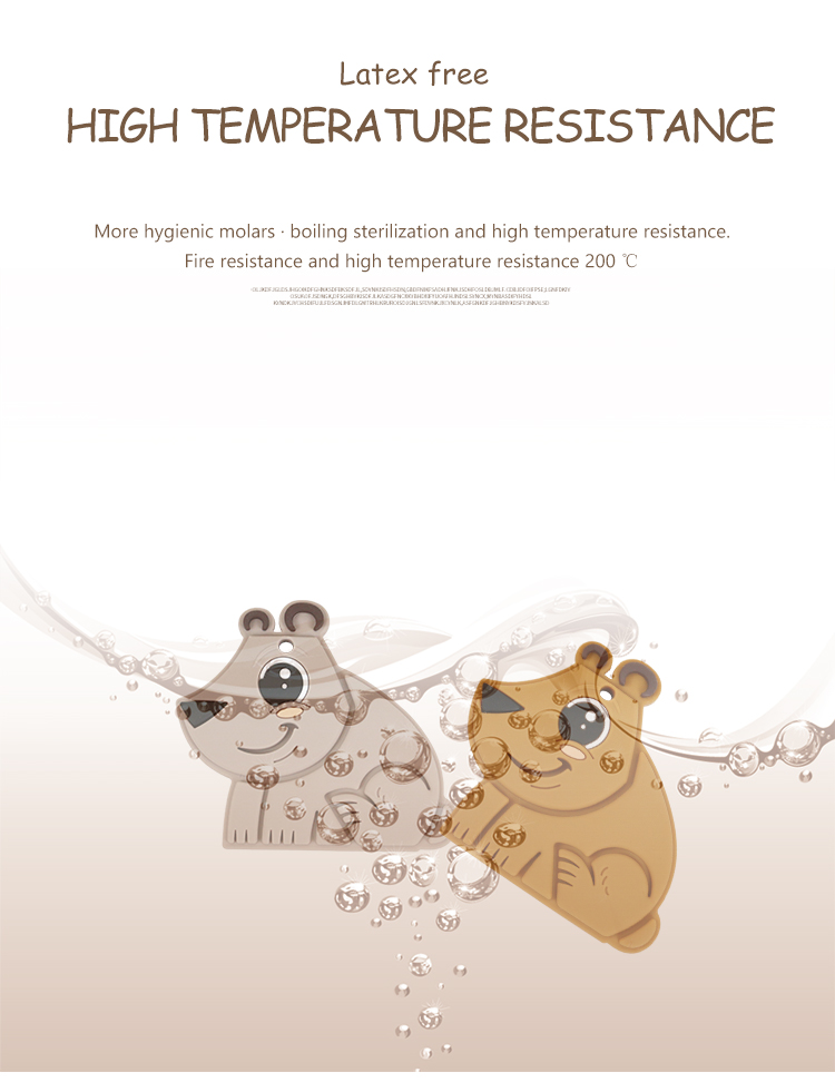 Bear Food Grade Silicone Baby Teether BPA Free Eco Friendly