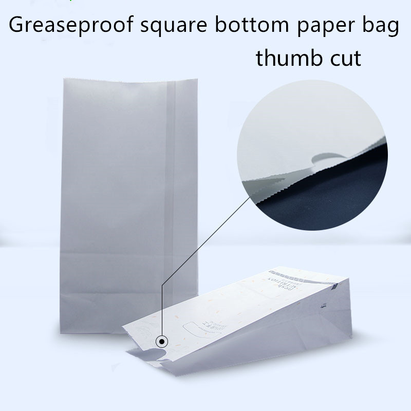 Eco Friendly High Toughness Bakery Paper Bag With Thumb Cut