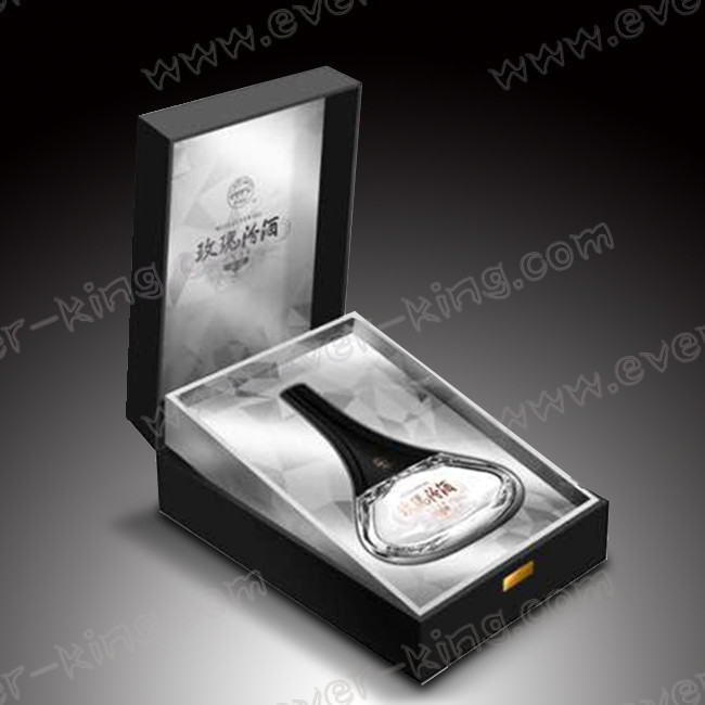 Plastic Label Leather Corrugated Wine Boxes For Spirits