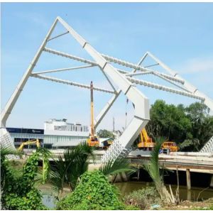 Long Span Prefabricated Steel Structure Bridges Customized Size