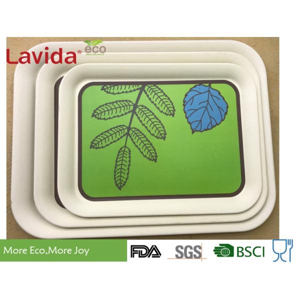 Multiple Use firm and Durable Eco Bamboo Fiber Tray Melamine Bread Tray PP Sandwich Tray Melamine Food Tray with logo c