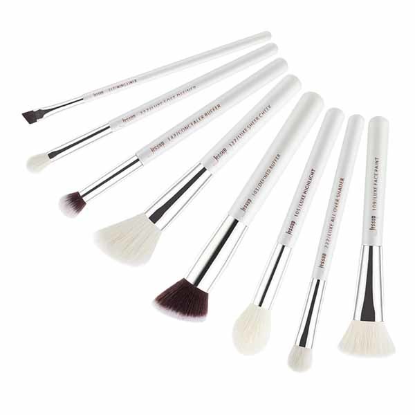 Aluminium Ferrule 5.6'' 6.9'' Basic Makeup Brushes Set Natural Soft bristles