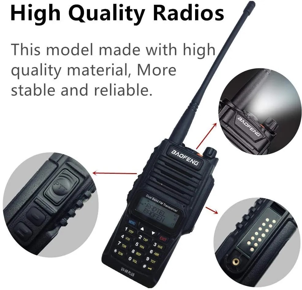 RoHS Handheld Radio Walkie Talkie UV-9R PLUS VHF UHF Dual Band