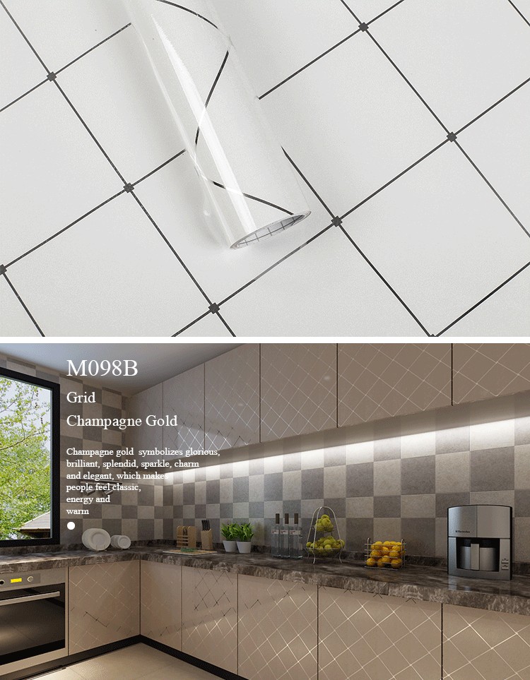 Self Adhesive PVC Film for Kitchen Cabinet Door Furniture Protection
