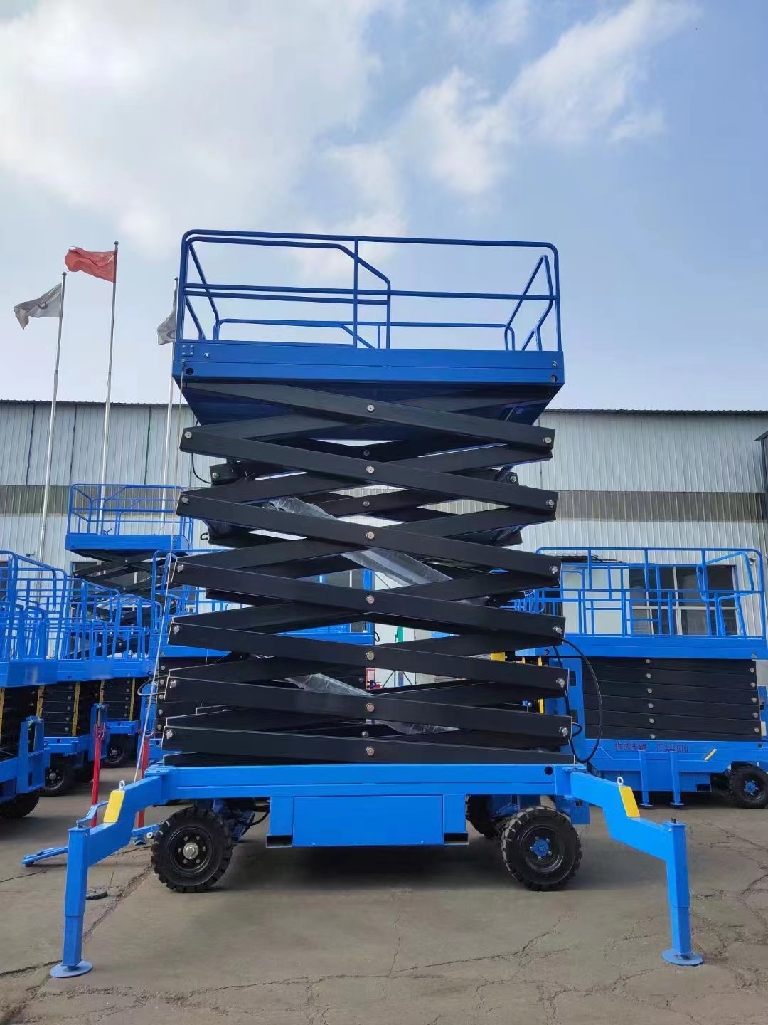 Material Handling 1100 Kg Hydraulic Scissor Lift Platform Storage Power 1 Ton
