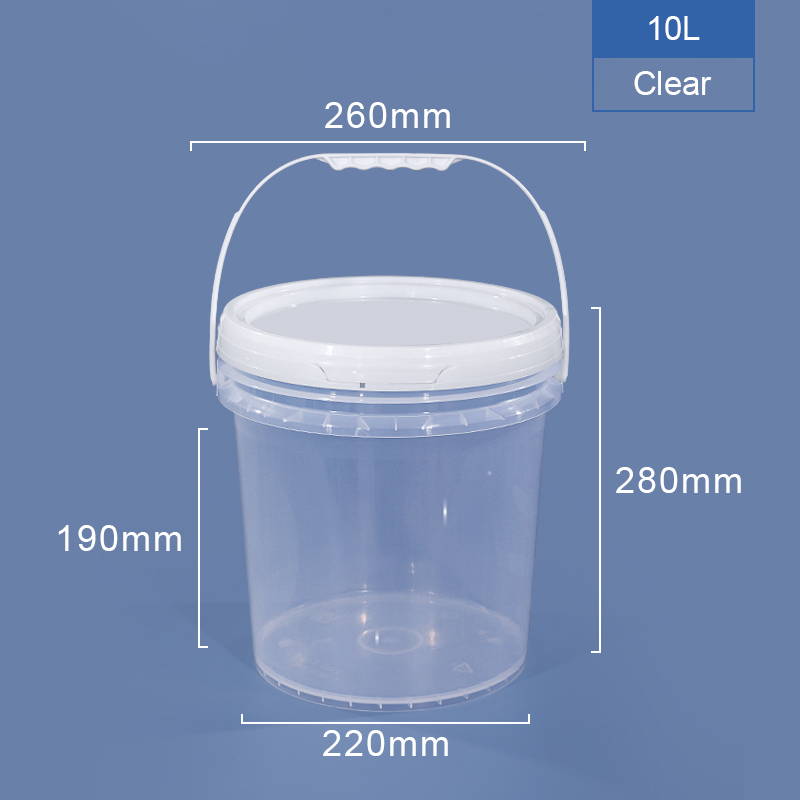 liquid fertilizer PP Round Plastic Bucket With Lid Handle Printing with Heat Transfer