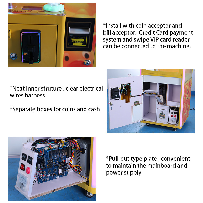 Customized Claw Crane Arcade Machine Voltage Adjustable With Bill Acceptor
