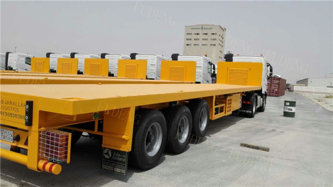45 Ft Flatbed Semi Trailer Container Transport With 12 Twist Locks