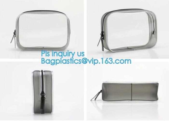 Bulk ladies travel pvc clear promotion make up bag, Toilet Towel Packaging Custom Clear Plastic PVC Travel Cosmetic Bag
