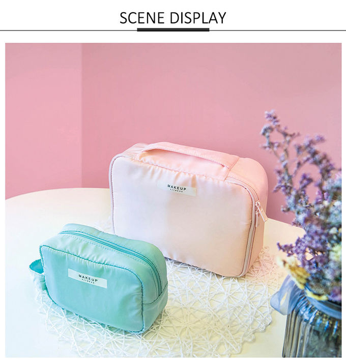 Custom Makeup Brush Organizer Foldable Private Label Pink Brush Cosmetic Bag