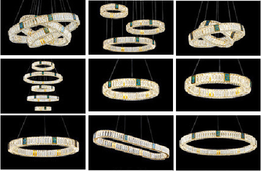 Dazzling LED Modern Crystal Ring Chandelier Double Ring OEM For Living Room