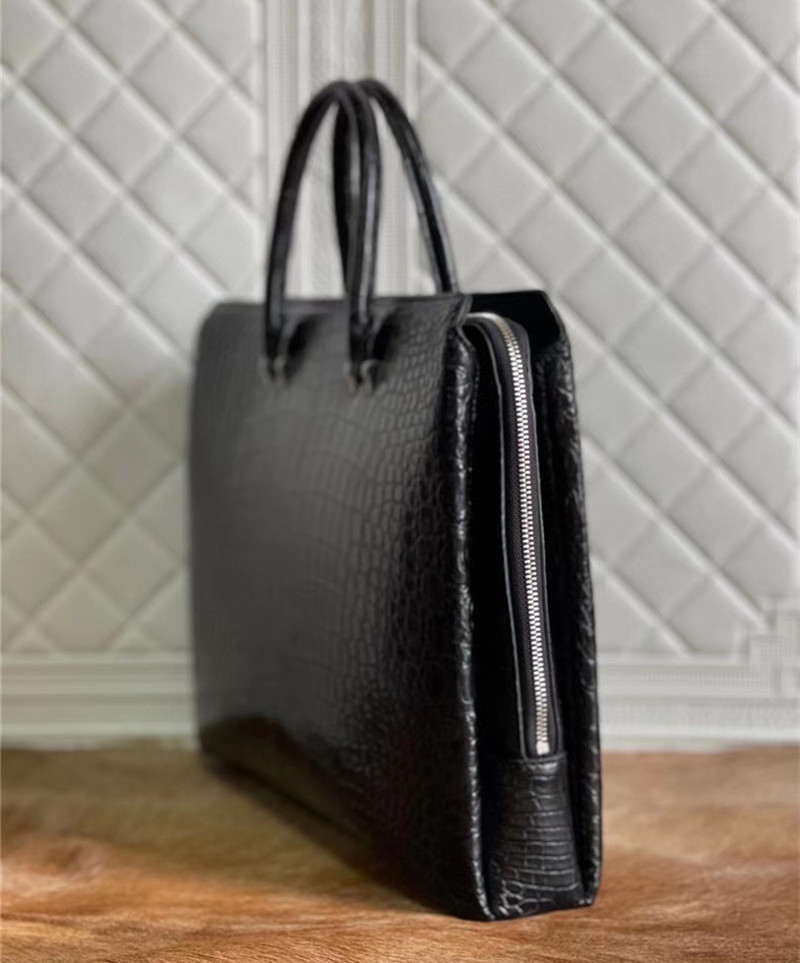 Authentic Crocodile Belly Skin Businessmen Passcode Briefcase Genuine Alligator Leather Male Large Working Totes Handbag