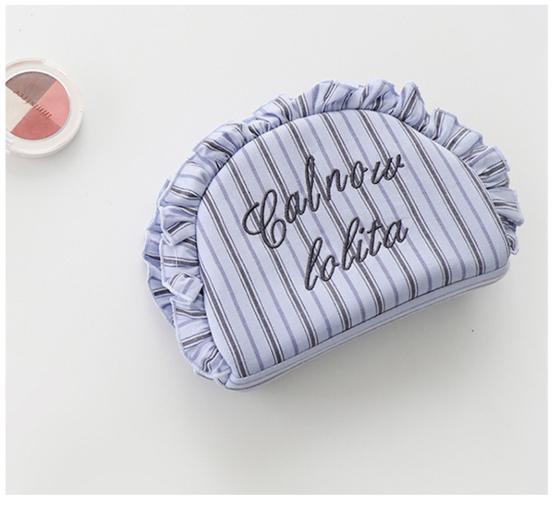 High Quality Professional Stripe Embroidery Makeup Bag Travel Bag