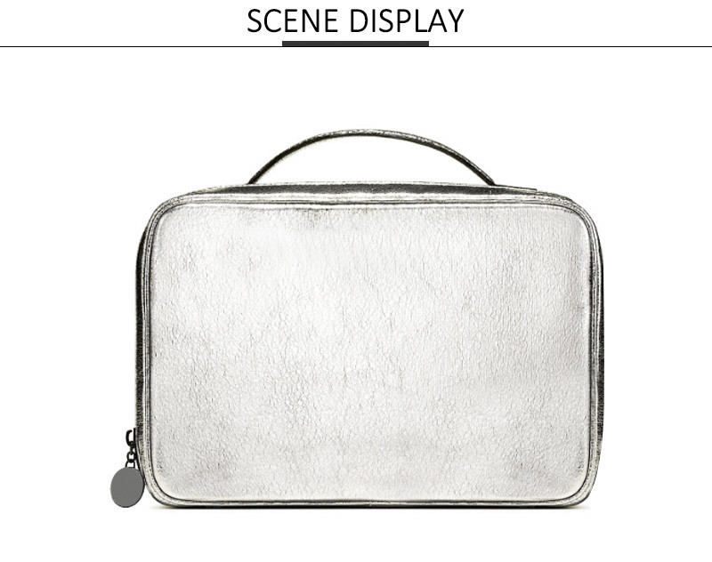 Women Zipper PU Leather Travel Cosmetic Bag Set
