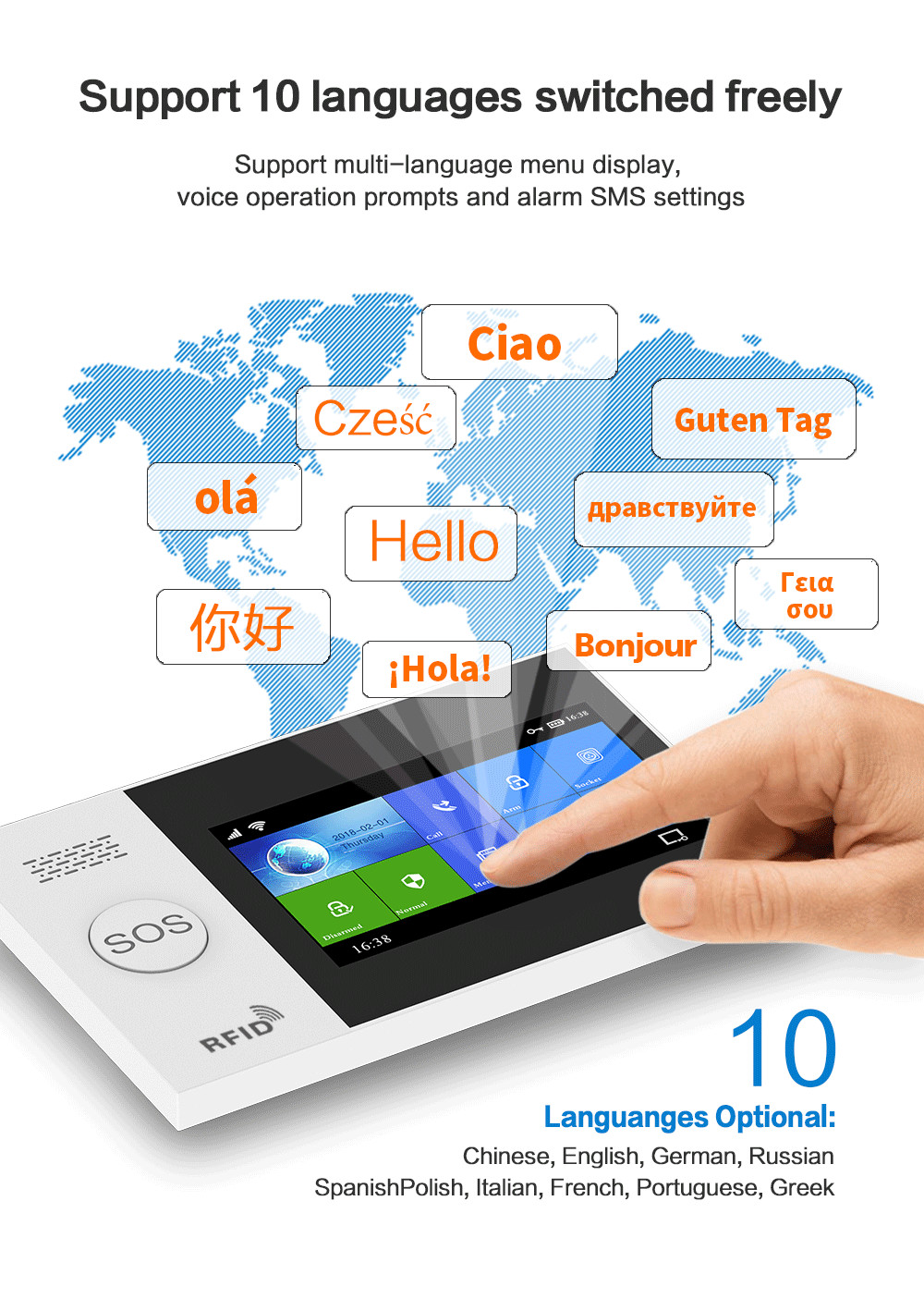 Full Touch Screen Wi-Fi+GSM/4G Home Burglar Alarm System Kit With A Variety Of Smart Accessories