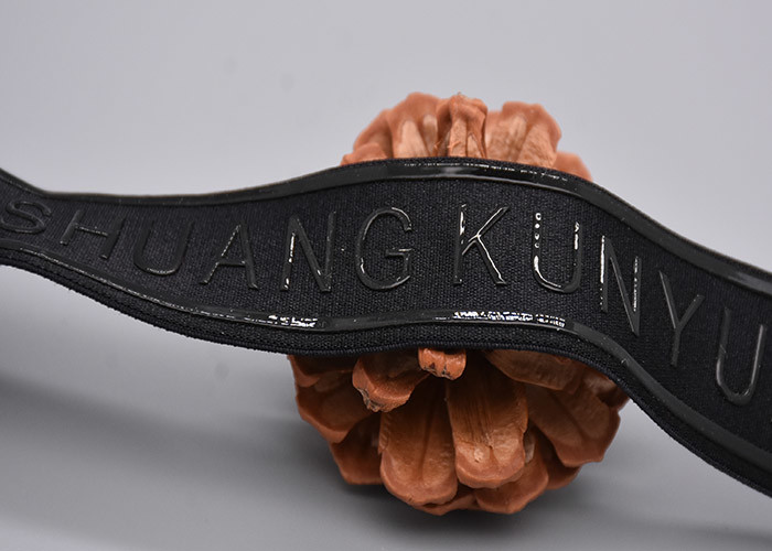 Garments Use Non Slip Elastic Band With Custom Printed Shiny Silicone logo