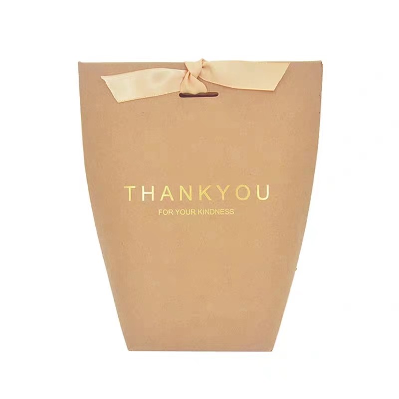 Custom Printed Thank You Paper Bags White For Birthday Boutique