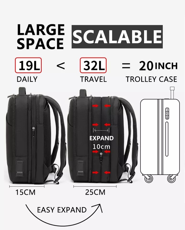 43.5cm Business Laptop Backpack OEM Multi Function Smart Backpack For Travelling
