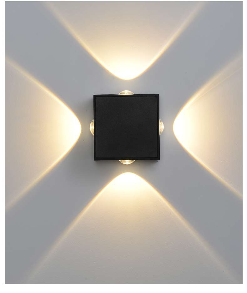Stairs aisle corridor wall light modern LED balcony four sides wall lamp bathroom KTV outdoor wall lighting