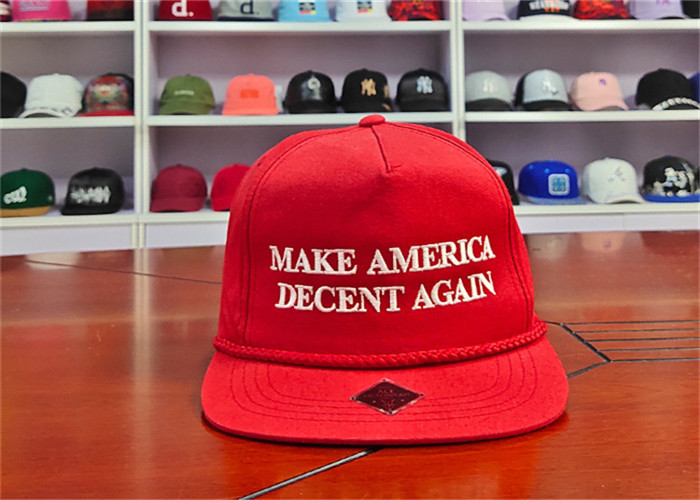 ACE Custom Unisex Cool Cap Custom Closure Buckle Flat Embroidery Logo Red Design Trimming Baseball Snapback Cap