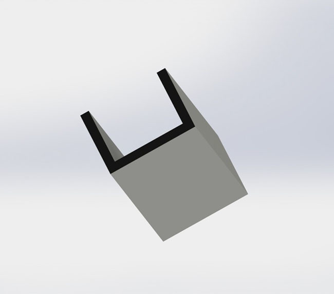 C Channel Aluminum Extrusion Profiles Customized Sizes Powder Coated Surface