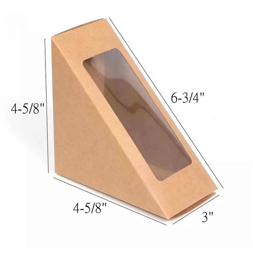 Recycled Materials Custom Printed Sandwich Packaging Box with PVC Clear Window Takeaway