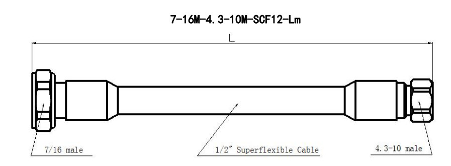1/2" Superflex Jumper Cable With 4.3-10 Male To 7/16 Din Male Connector