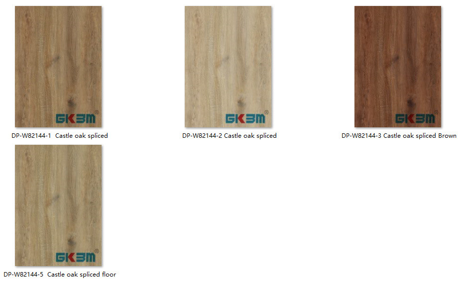 DP-W82144-1 Castle Oak Spliced Rigid Luxury SPC Flooring Warm Brown Fireproof Anti Srach