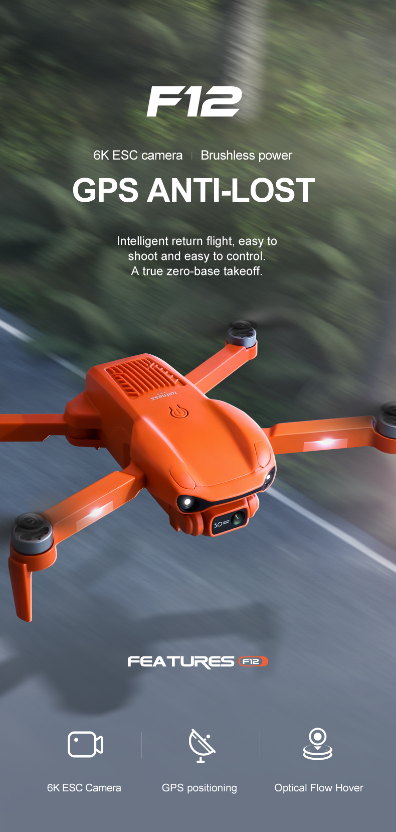 Wide Angle ESC Camera WiFi Battery Powered Drones 4K GPS Drone