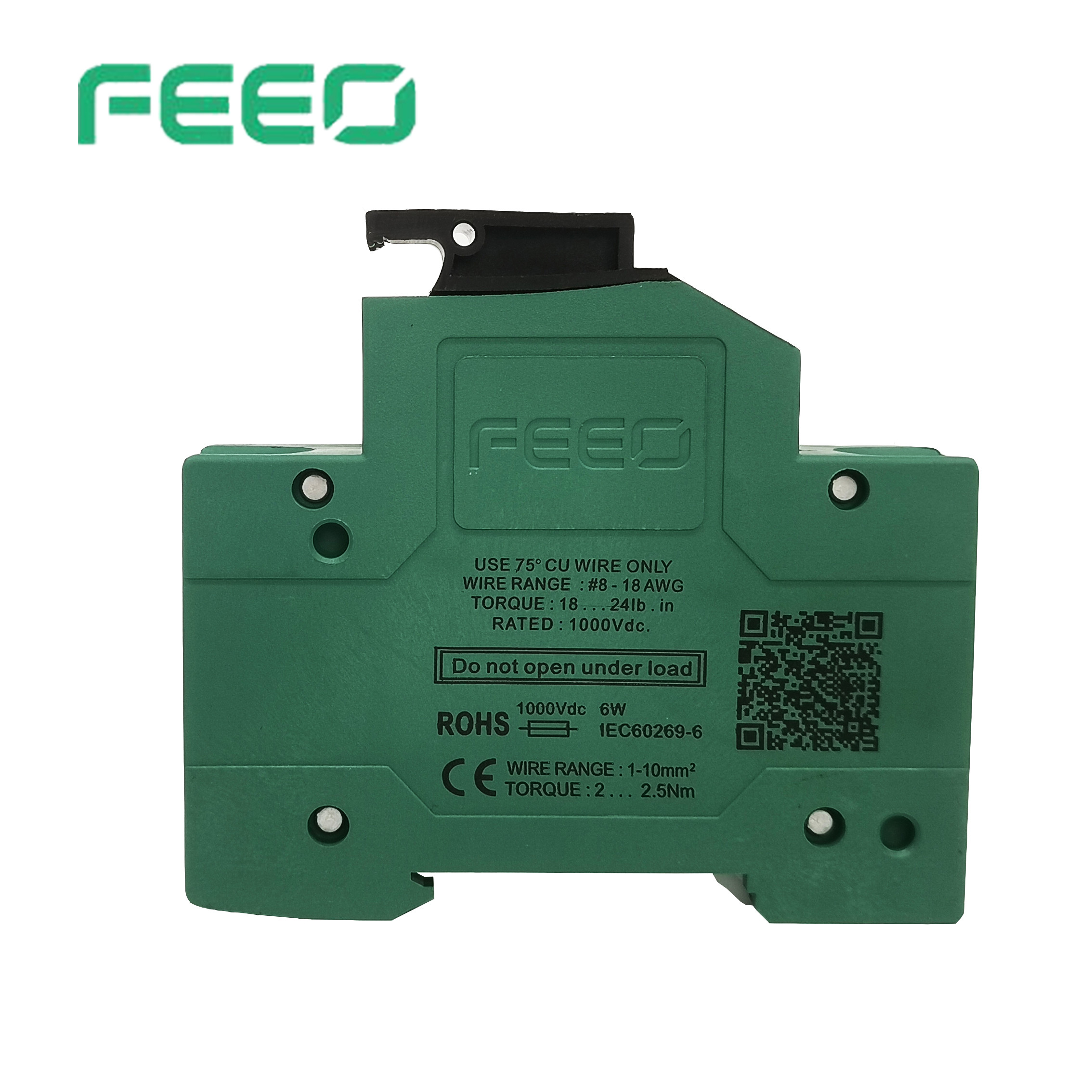 Electrical Appliance 20KA Breaking Solar DC Fuse Din Rail