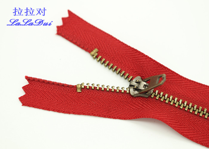 2 Top Stops Ykk Type Metal Teeth Zipper Close End Antique Brass Teeth For Jeans